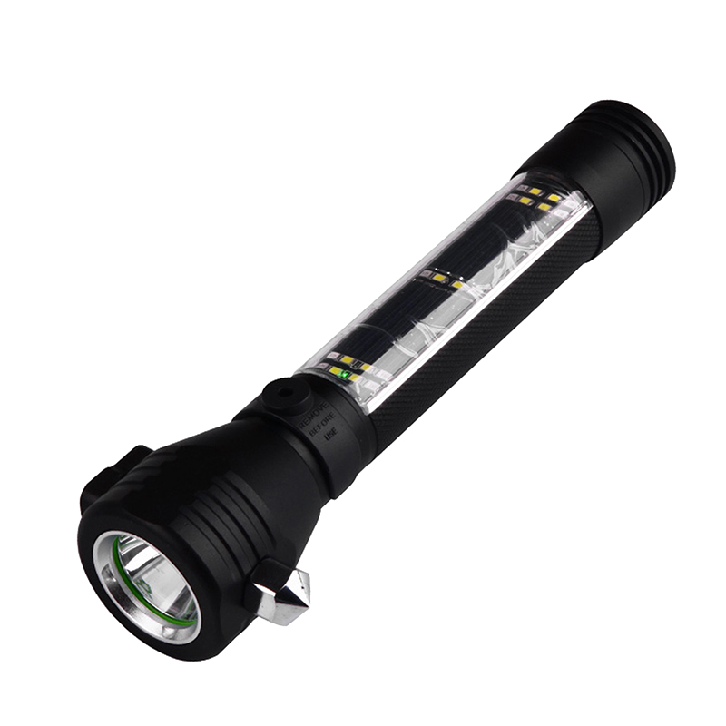 rechargeable high power solar led flashlight